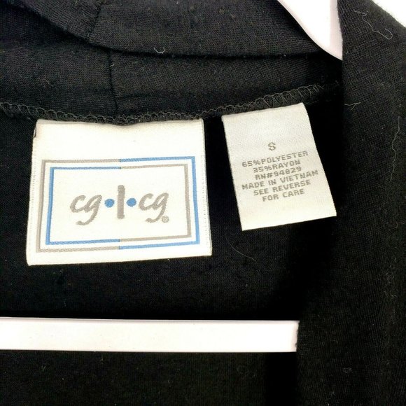 cg.l.cg Womens Open Front Black Flared Hem Blouse - Picture 3 of 5